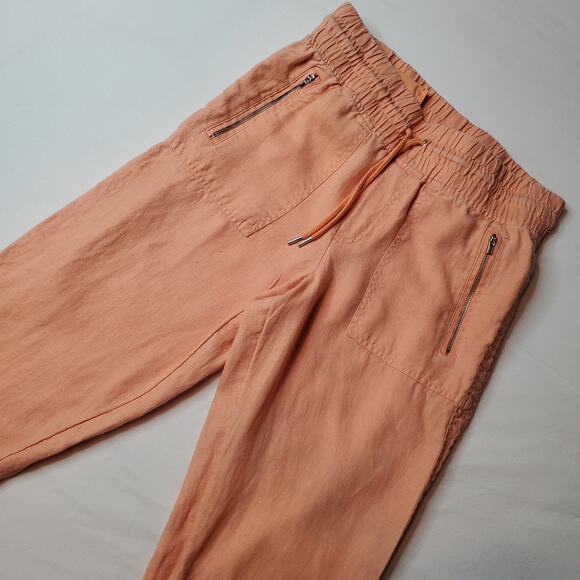 Athleta Women's Size 8 Cabo Linen Jogger Lightweight Pant Light Orange 530642 - Picture 1 of 8